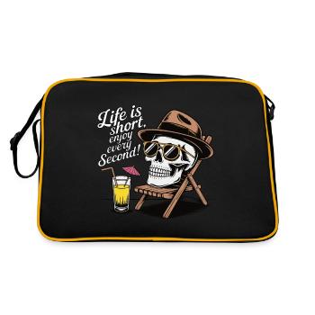 SQUELETTES, LA VIE EST COURTE, PROFITEZ DE CHAQUE SECONDE - Sac Retro - noir/or - Dos