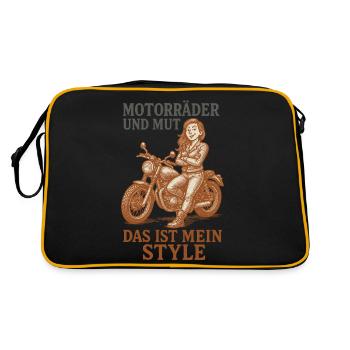 Motos et courage C’est mon style - Sac Retro - noir/or - Dos