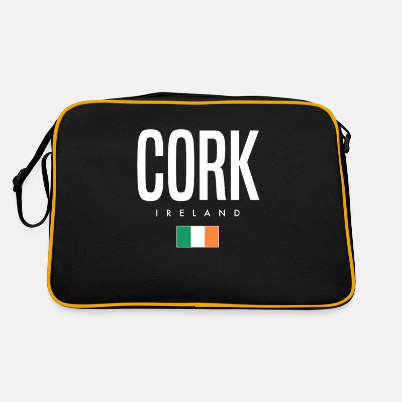 Cork Irland - Retro Tasche - Schwarz/Gold
