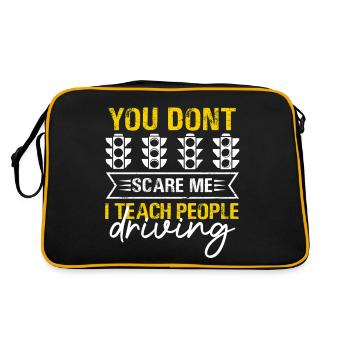 Bold Driving Instructor Traffic Light Design - Retro Bag - black/gold - Back