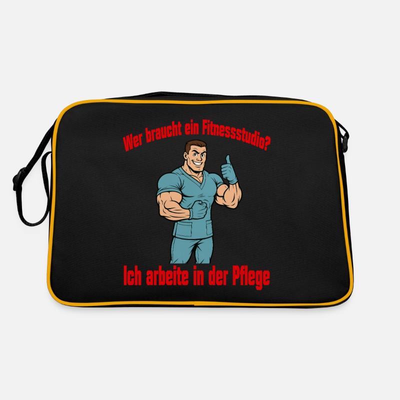 Wer braucht ein Fitnessstudio - Mann Retro Tasche