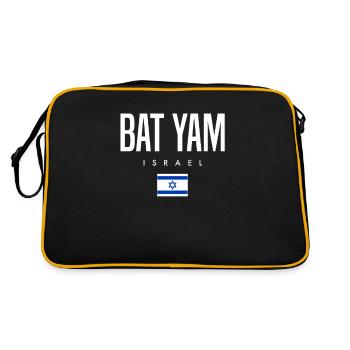 Bat Yam Israel - Retro Tasche - Schwarz/Gold - Hinten