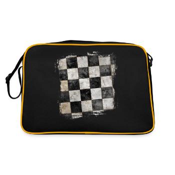 Grunge Checkerboard Black and White Retro - Retro Bag - black/gold - Back