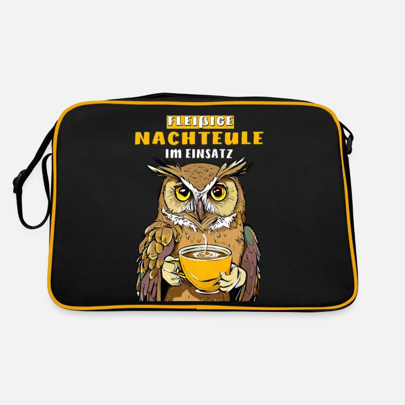FLEIßIGE NACHTEULE IM EINSATZ Retro Tasche