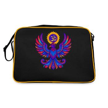 Goa Phönix Spirituell - Psytrance und Goa Party - Retro Tasche - Schwarz/Gold - Hinten