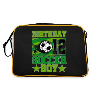 12th birthday Boy Soccer 12 Years Old Gifts - Retro Tasche - Schwarz/Gold - Hinten