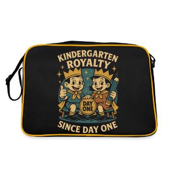 Dicton du premier jour de la royauté de la maternelle - Sac Retro - noir/or - Dos