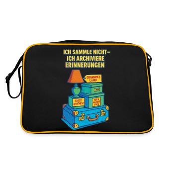 Je ne collectionne pas, j’archive des souvenirs - Sac Retro - noir/or - Dos