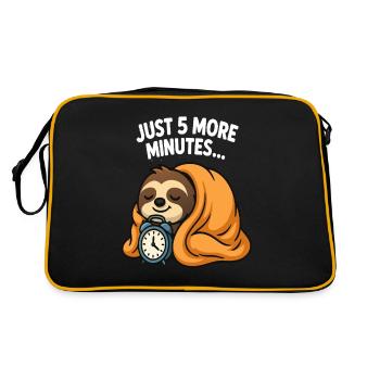Sloth - "5 Minutes" - Retro Bag - black/gold - Back
