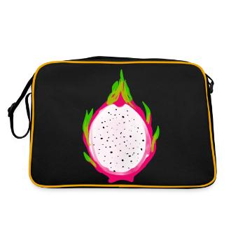 Drachenfrucht Kostüm Obst Frucht Drachen-Früchte - Retro Tasche - Schwarz/Gold - Hinten