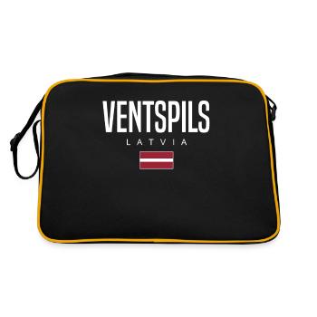Ventspils, Latvia - Retro Bag - black/gold - Back