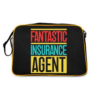 Insurance Agent Fantastic Agent Funny Insurance - Retro Bag - black/gold - Back