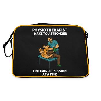 Physiotherapeutin Ich Mache Dich Stärker Lustig - Retro Tasche - Schwarz/Gold - Hinten