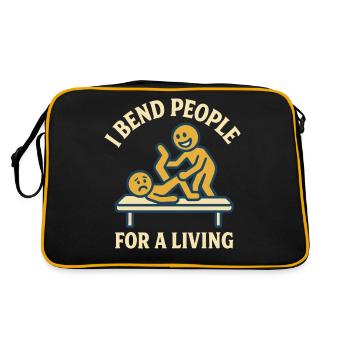 I Bend People For A Living Physiotherapist humor - Retro Bag - black/gold - Back