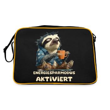 Drôle de paresseux avec le dicton Energiesparmous active - Sac Retro - noir/or - Dos