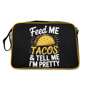Taco Design - Feed Me & Say I'm Pretty - Retro Bag - black/gold - Back