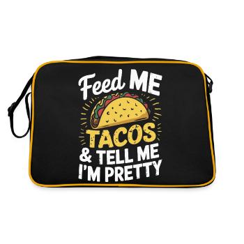 Taco Design - Feed Me & Say I'm Pretty - Retro Bag - black/gold - Back