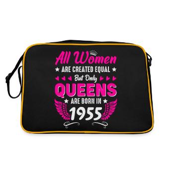 Queens born in 1955 70th birthday - Retro Bag - black/gold - Back
