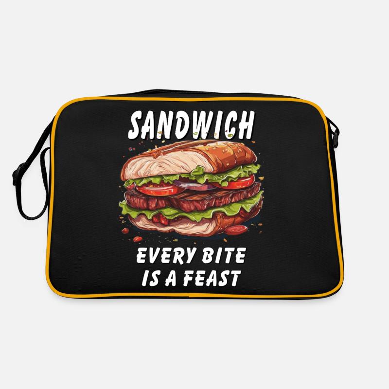 SANDWICH EVERY BITE IS A FEAST Retro Tasche