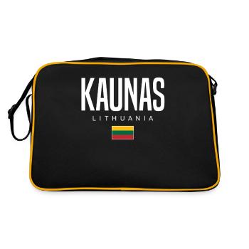 Kaunas, Lithuania - Retro Bag - black/gold - Back