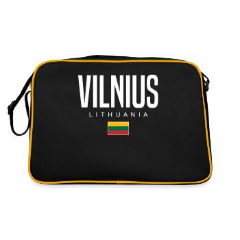 Vilnius, Lituanie - Sac Retro - noir/or - Dos