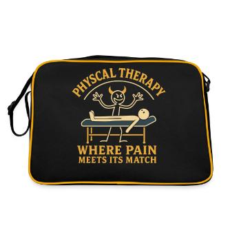 Physiotherapie Lustig Wo Der Schmerz ist - Retro Tasche - Schwarz/Gold - Hinten