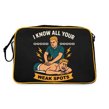 Physiotherapeuten Kennen Alle Ihre Schwachstellen - Retro Tasche - Schwarz/Gold - Hinten