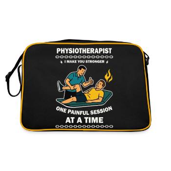 Physiotherapie mit Humor Patienten stärker machen - Retro Tasche - Schwarz/Gold - Hinten
