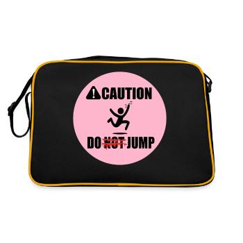 Sprungzeichen Jump Sign - Retro Tasche - Schwarz/Gold - Hinten