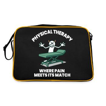 Physiotherapy Funny Where The Pain Is - Retro Bag - black/gold - Back
