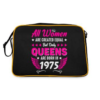 Queens born in 1975 50th birthday - Retro Bag - black/gold - Back