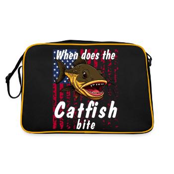 When does the catfish bite - Retro Tasche - Schwarz/Gold - Hinten