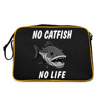 NO CATFISH NO LIFE - Retro Tasche - Schwarz/Gold - Hinten