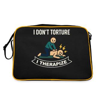 Kinésithérapie, je ne torture pas, je soigne - Sac Retro - noir/or - Dos