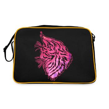 Cute Maine coon cat - Retro Bag - black/gold - Back