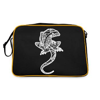 Lizard Floral Pattern - Retro Bag - black/gold - Back