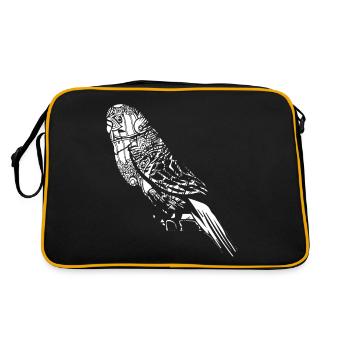 Parakeet Floral Pattern - Retro Bag - black/gold - Back
