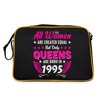 Queens born in 1995 30th birthday - Retro Bag - black/gold - Back