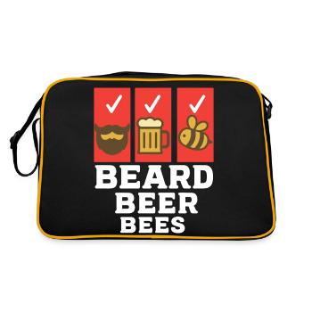 Abeilles Apiculteur Barbe Bière Abeilles Miel Abeilles - Sac Retro - noir/or - Dos