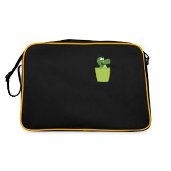 Crocodile in breast pocket - Retro Bag - black/gold - Back