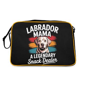 Labrador Mama Mama, Legendärer Snack-Dealer - Retro Tasche - Schwarz/Gold - Hinten