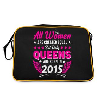 Queens born in 2015 10th birthday - Retro Bag - black/gold - Back