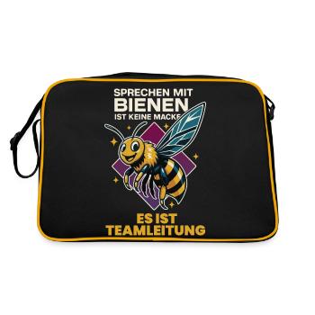 Talking to bees is not a quirk beekeeper - Retro Bag - black/gold - Back