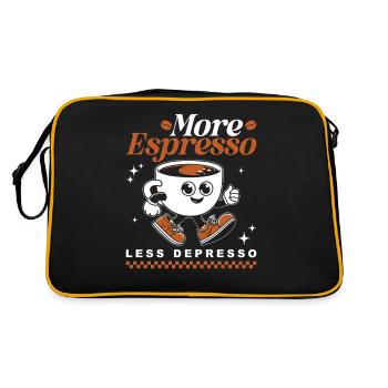More Espresso Less Depresso Coffee - Retro Tasche - Schwarz/Gold - Hinten