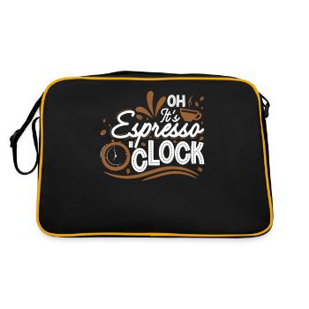 Espresso O'Clock - Retro Tasche - Schwarz/Gold - Hinten
