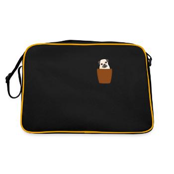 Brusttasche Mops - Retro Tasche - Schwarz/Gold - Hinten