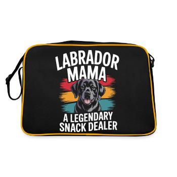 Labrador Mama Mama, Legendärer Snack-Dealer - Retro Tasche - Schwarz/Gold - Hinten