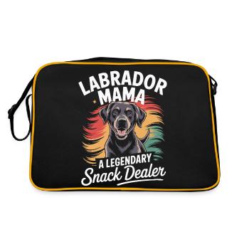Labrador Mama Mama, Legendärer Snack-Dealer - Retro Tasche - Schwarz/Gold - Hinten