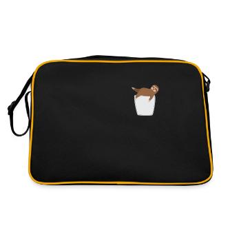 Sloth in breast pocket - Retro Bag - black/gold - Back