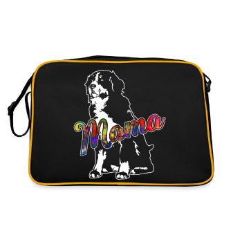 Bernese Mountain Mama - Retro Bag - black/gold - Back
